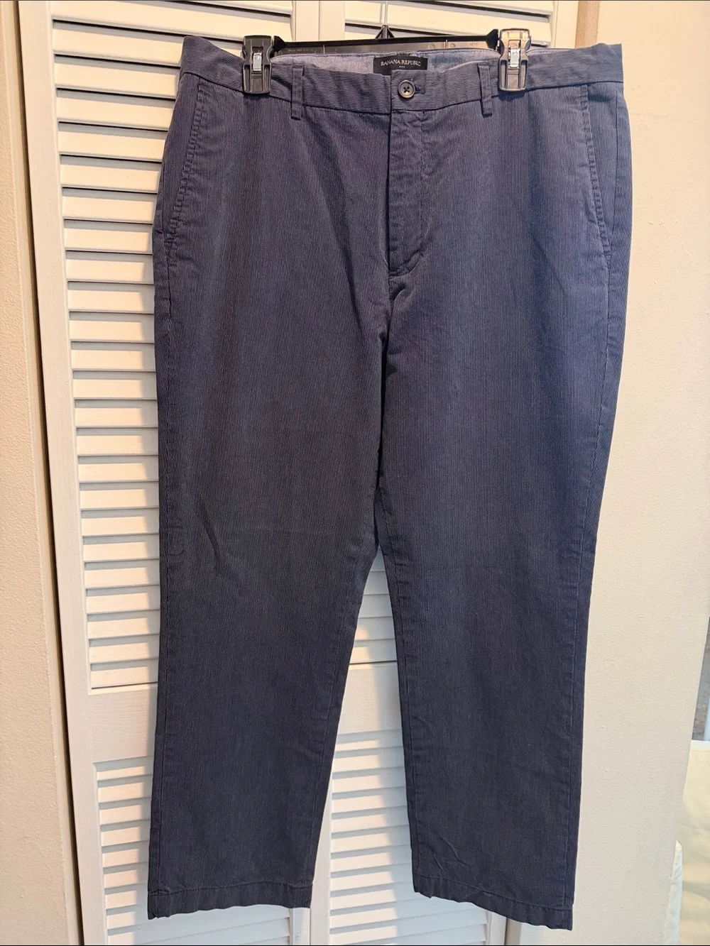 Banana Republic Men's Dark Navy Pinstripe Chino Pants 36x30